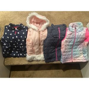 Lot of 4 Girl Puffer Vests (Different Brands/Style) Size 5